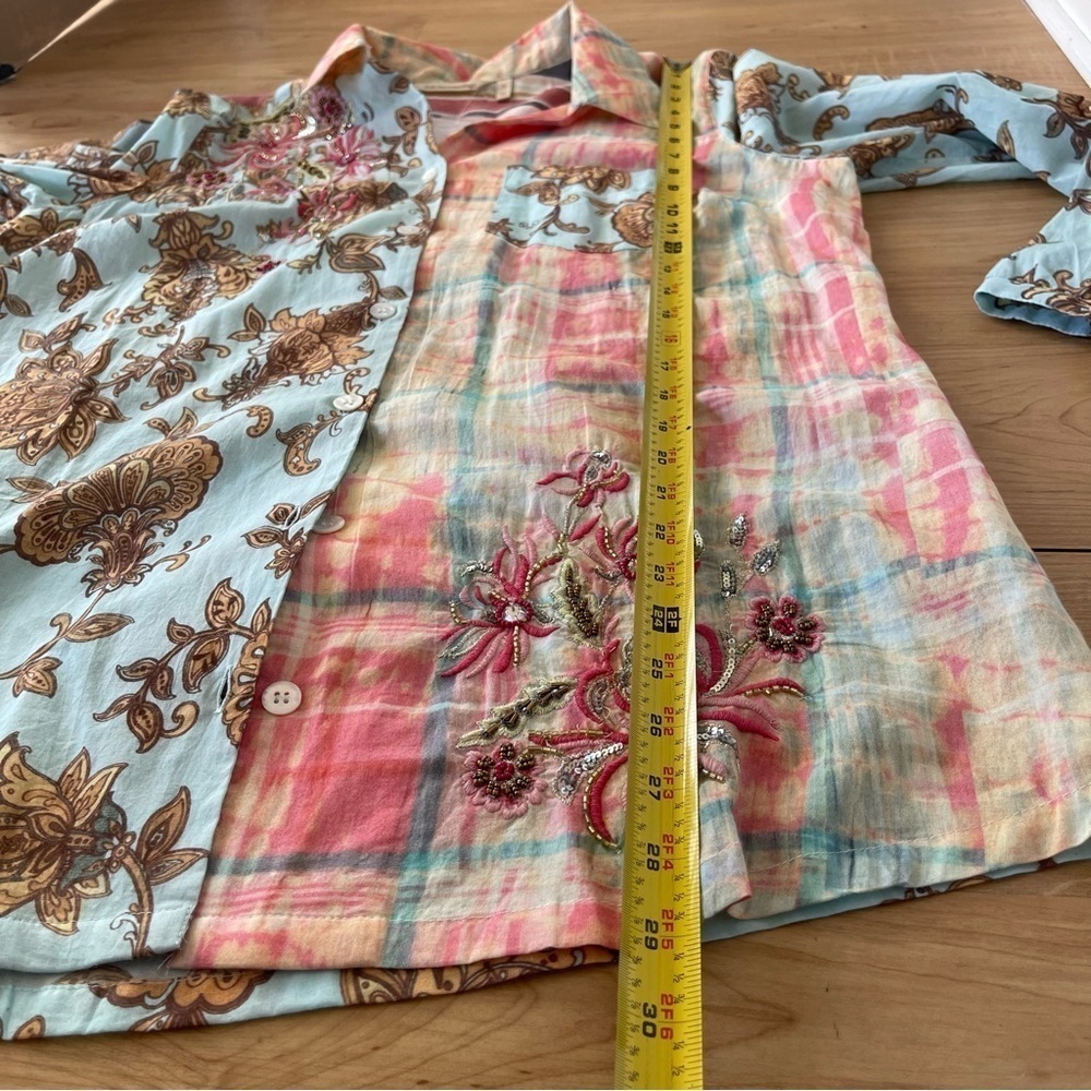 NWT Soft Surroundings Descansa Tunic Mixed Print Embroidered Size Large - Picture 13 of 14